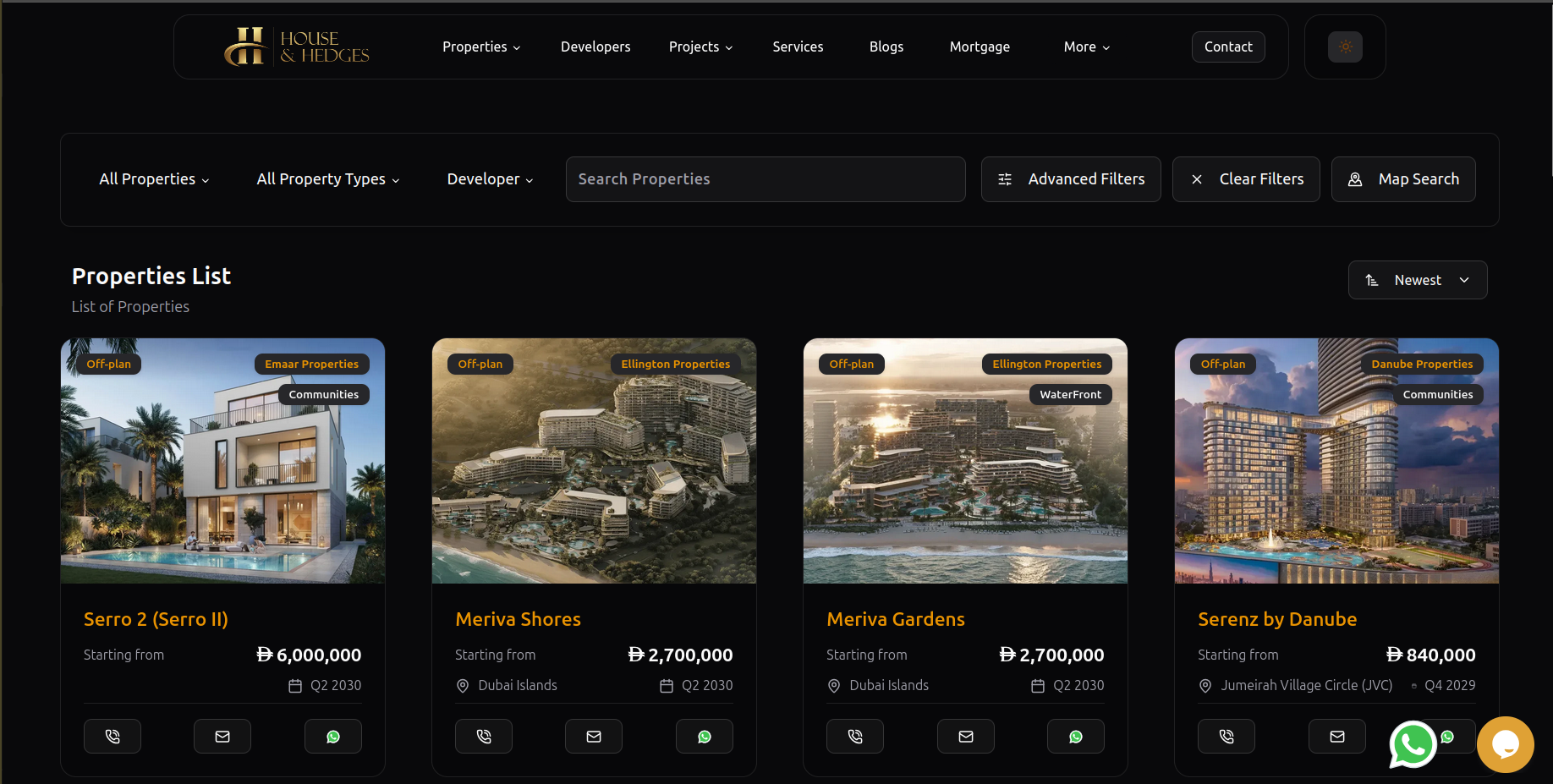 Real Estate Website – House & Hedges